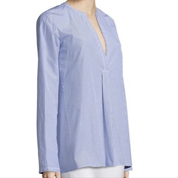 Theory Ophelia Taff Stripe Career Office Work Minimalist Wear Shirt Sz Small - Picture 3 of 9